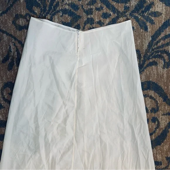 Vintage Handmade Cream Lace Trim Maxi Slip Underskirt Petticoat Liner 30.5”